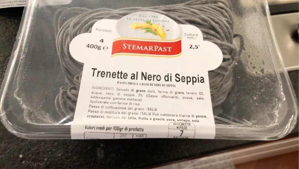 Trenette al nero di seppia