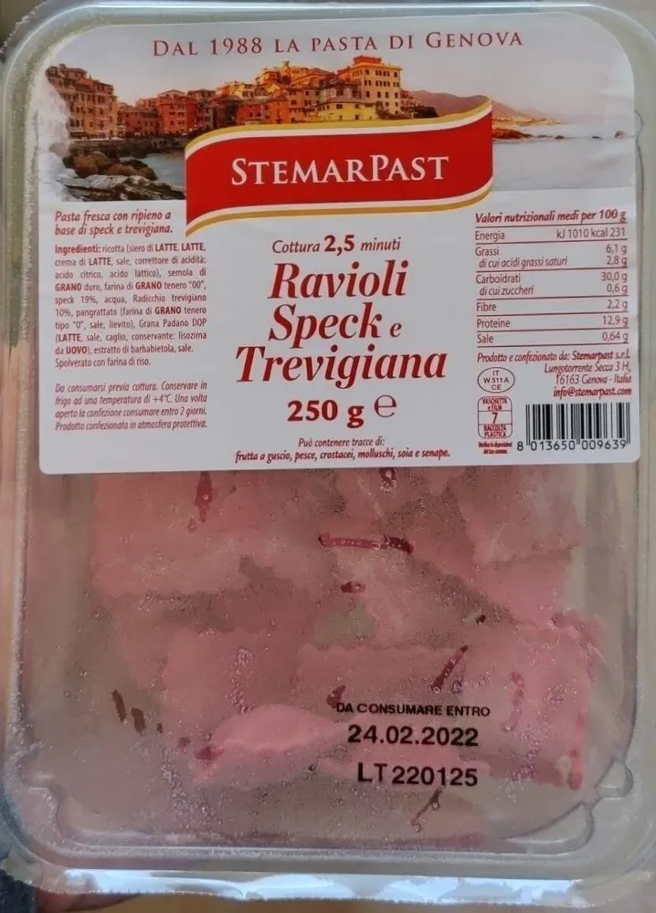 Ravioli speck e trevigiana