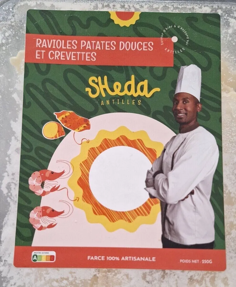 Raviolis patates douces et crevettes