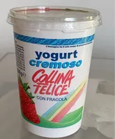 Yogurt intero con fragola in pezzi