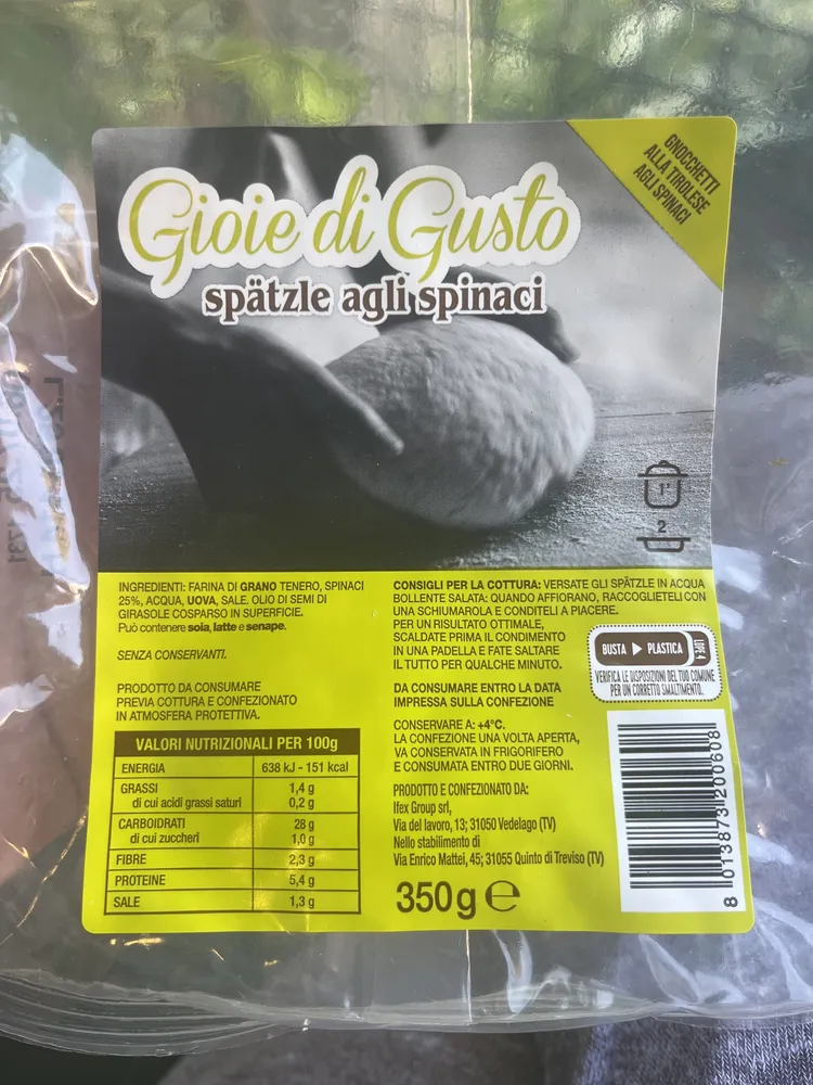 Spatzle agli spinaci