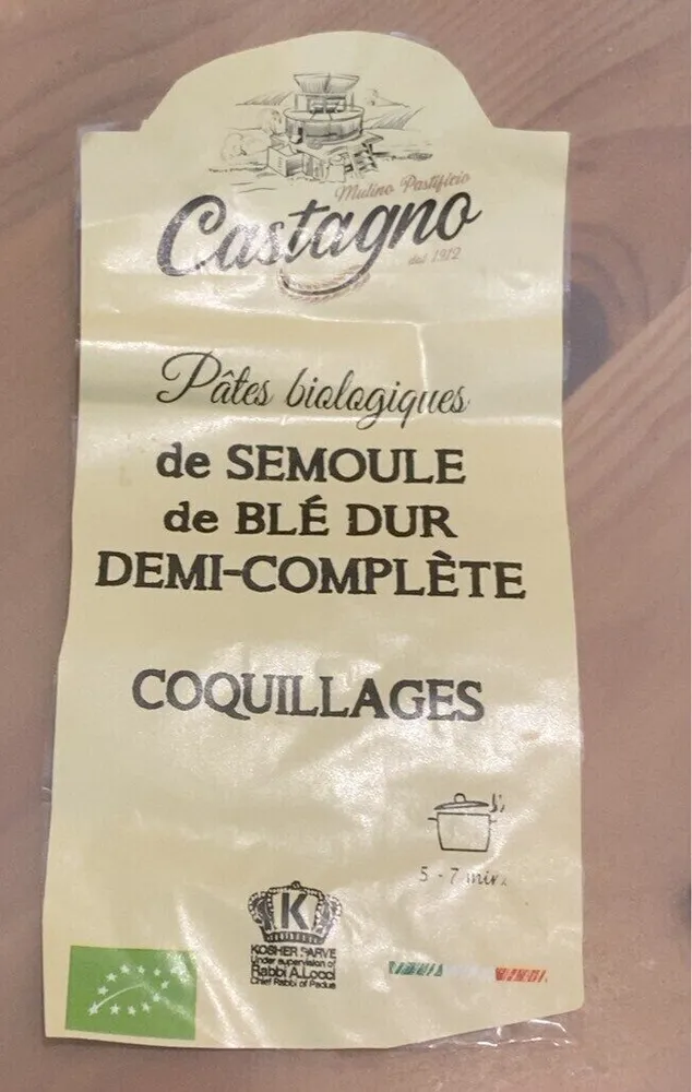 Pâtes de semoule de blé dur demi-complète - Coquillages