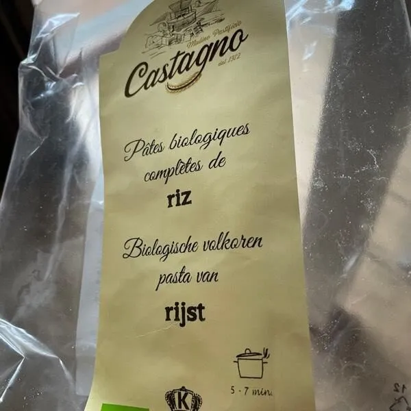 Pâtes bio complètes riz