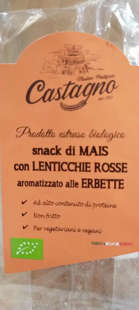 Snack di mais e lenticchie