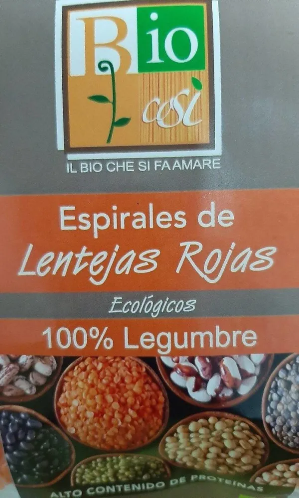 Espirales lentejas rojas