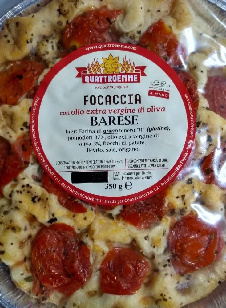 Focaccia con olio extravergine di Oliva Barese