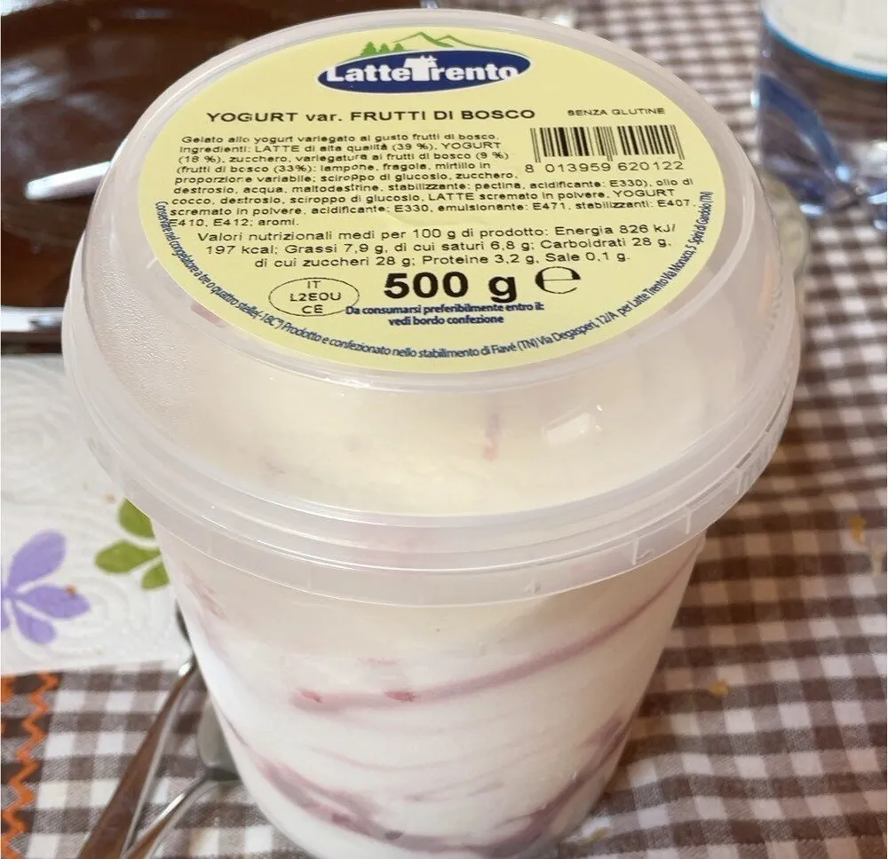 Gelato yogurt variegato frutti di bosco