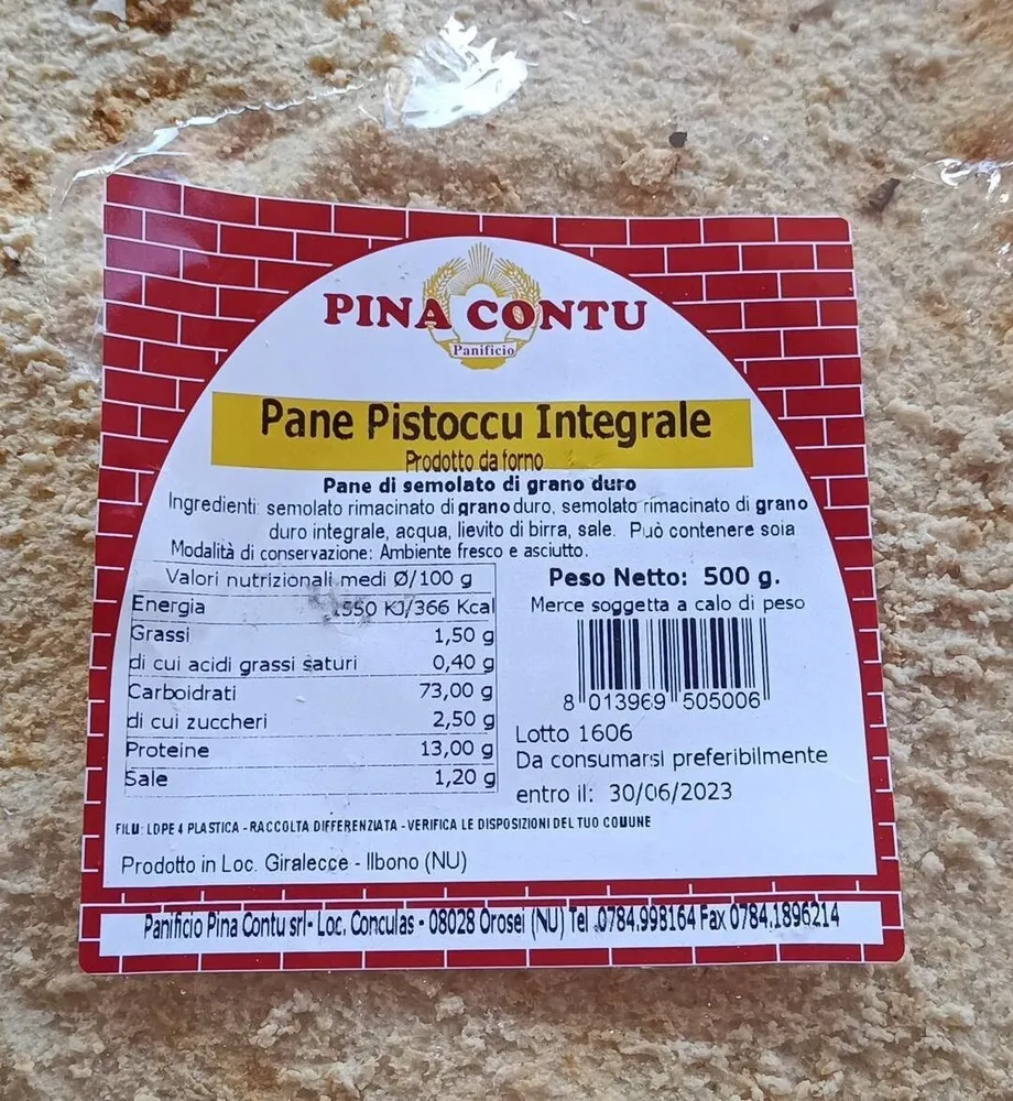 Pane Pistoccu integrale