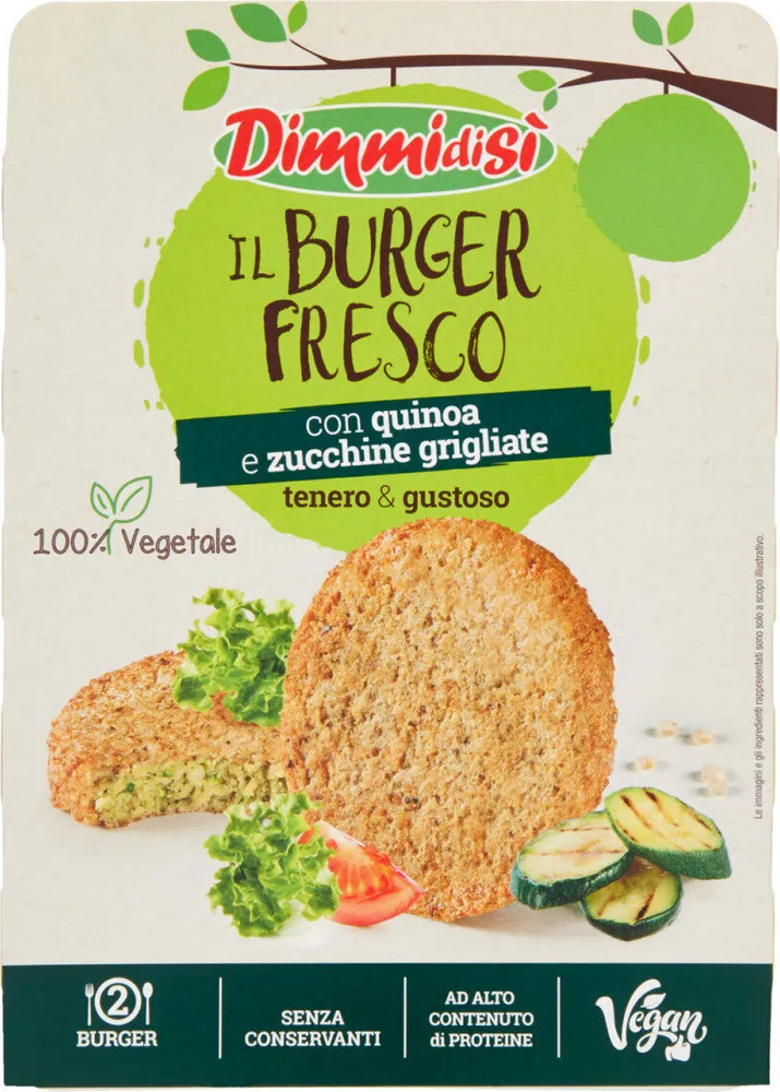 Il burge fresco con quinoa e zucchine grigliate
