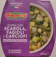 Zuppa con scarola, fagioli e carciofi