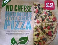 No cheese houmous style sauce pizza