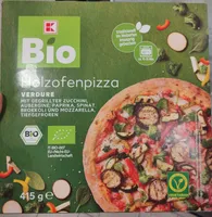 Holzofenpizza Verdure mit gegrillter Zucchini, Aubergine, Paprika, Spinat, Brokkoli und Mozzarella, tiefgefroren