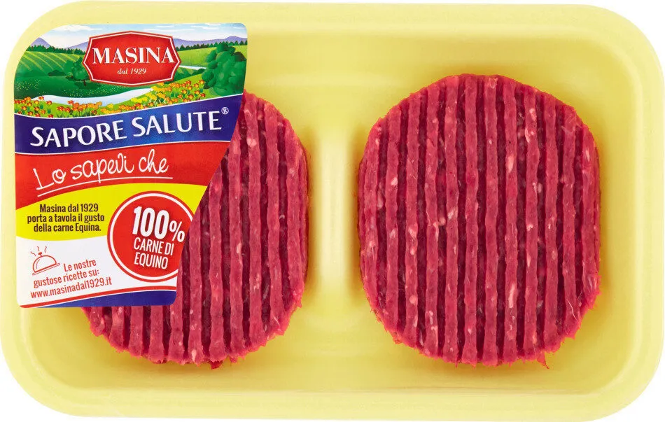 Sapore salute hamburger di equino classico