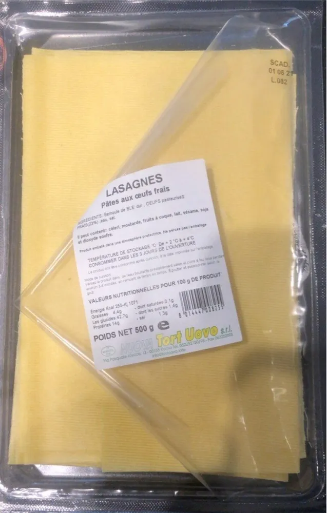 Lasagne pâtes aux oeufs frais