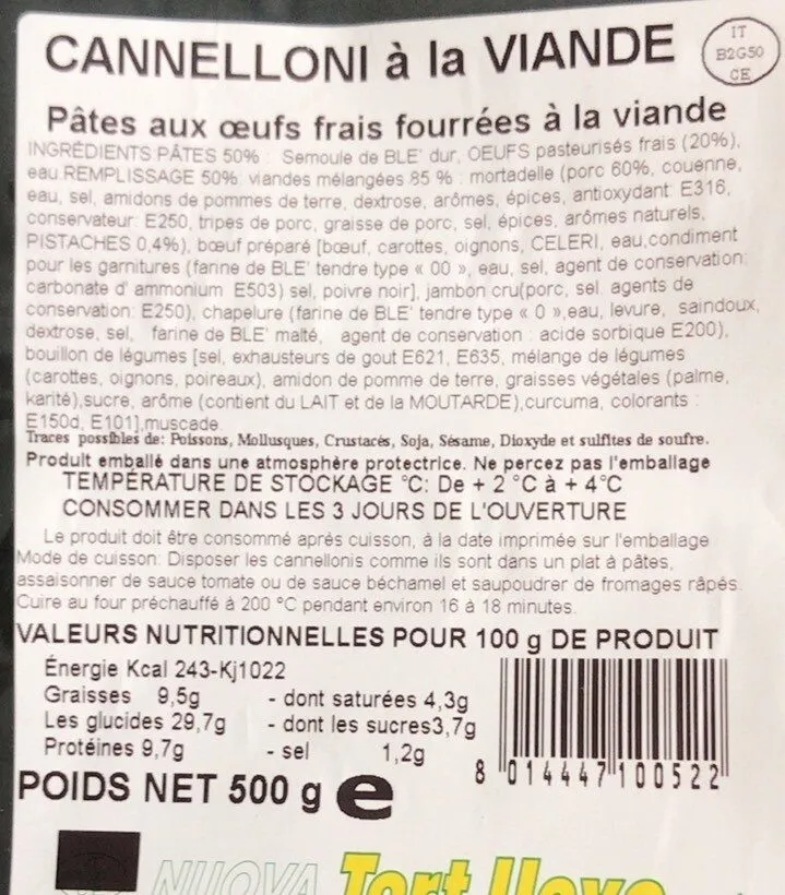 Cannelloni a la viande