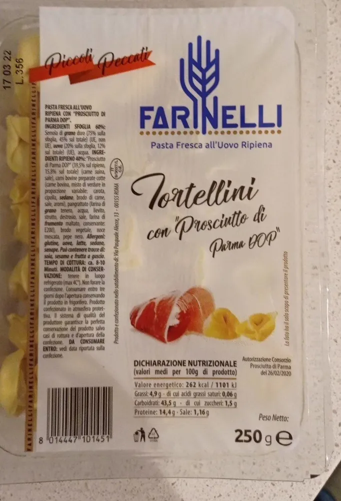 Tortellini con prosciutto di Parma DOP