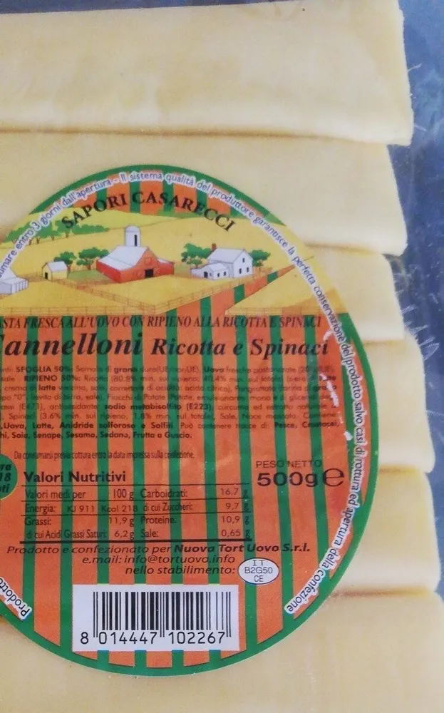 Cannelloni ricotta e spinaci