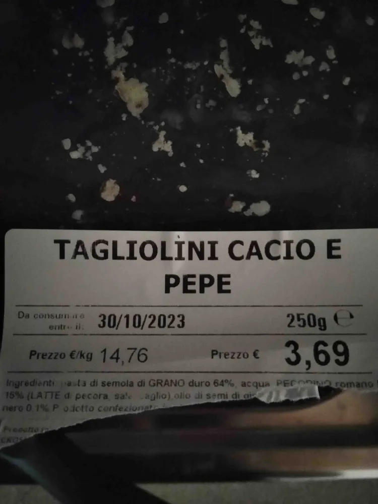 tagliolini cacio pepe