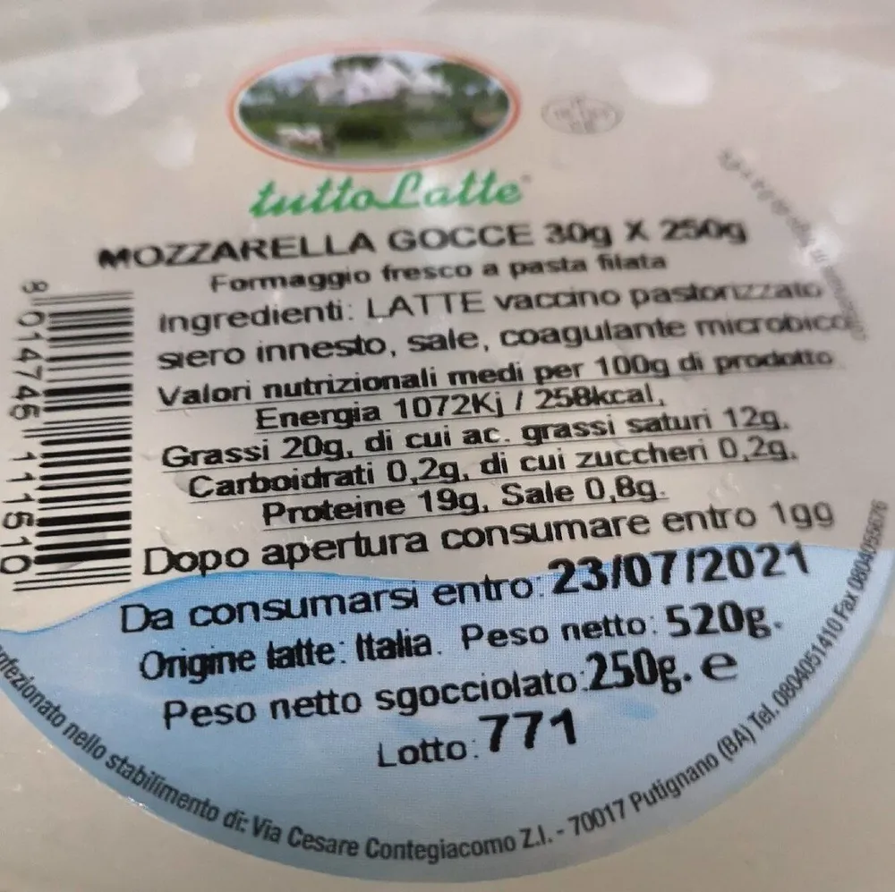 Mozzarella gocce