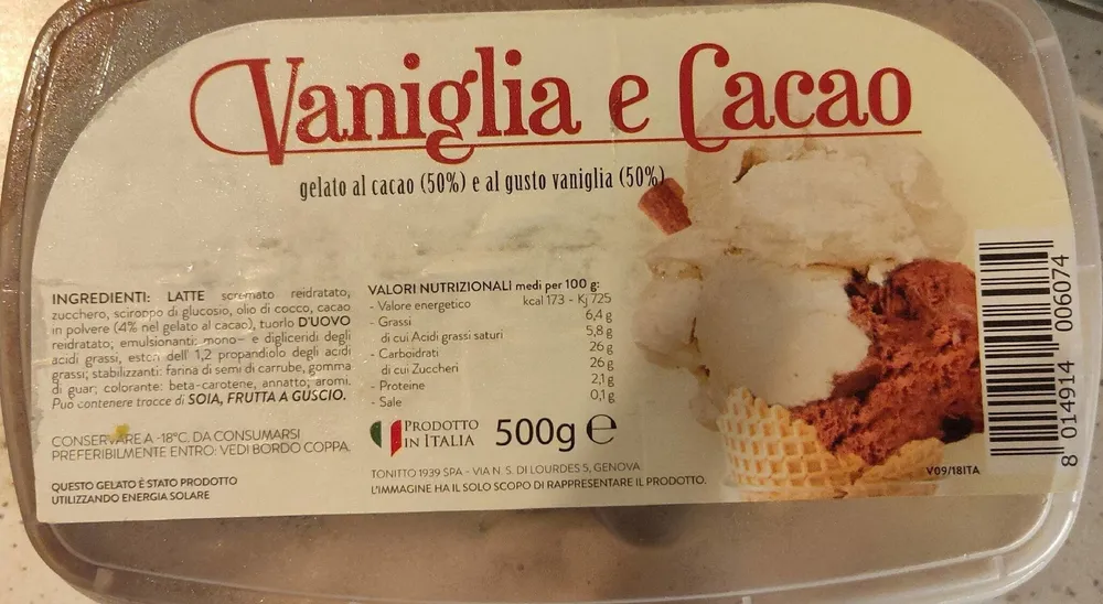 Gelato vaniglia e cacao