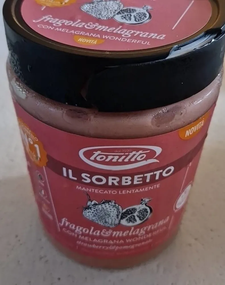 Il sorbetto fragola e melograna