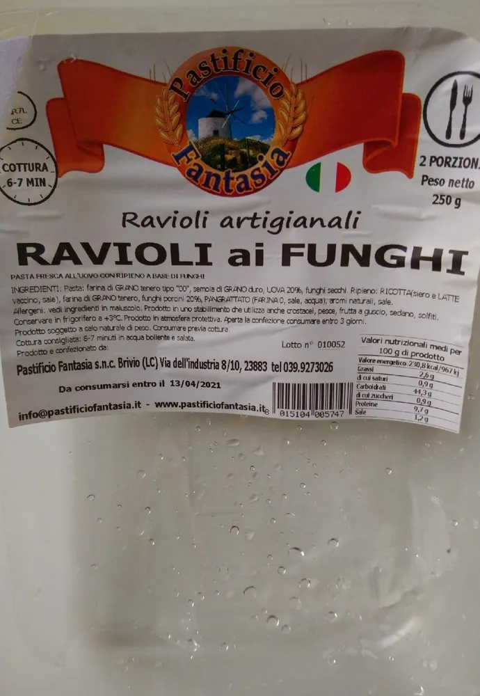 Ravioli artigianali ai funghi