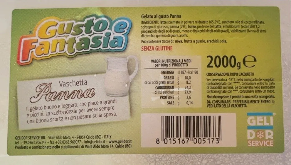 Gelato al gusto panna