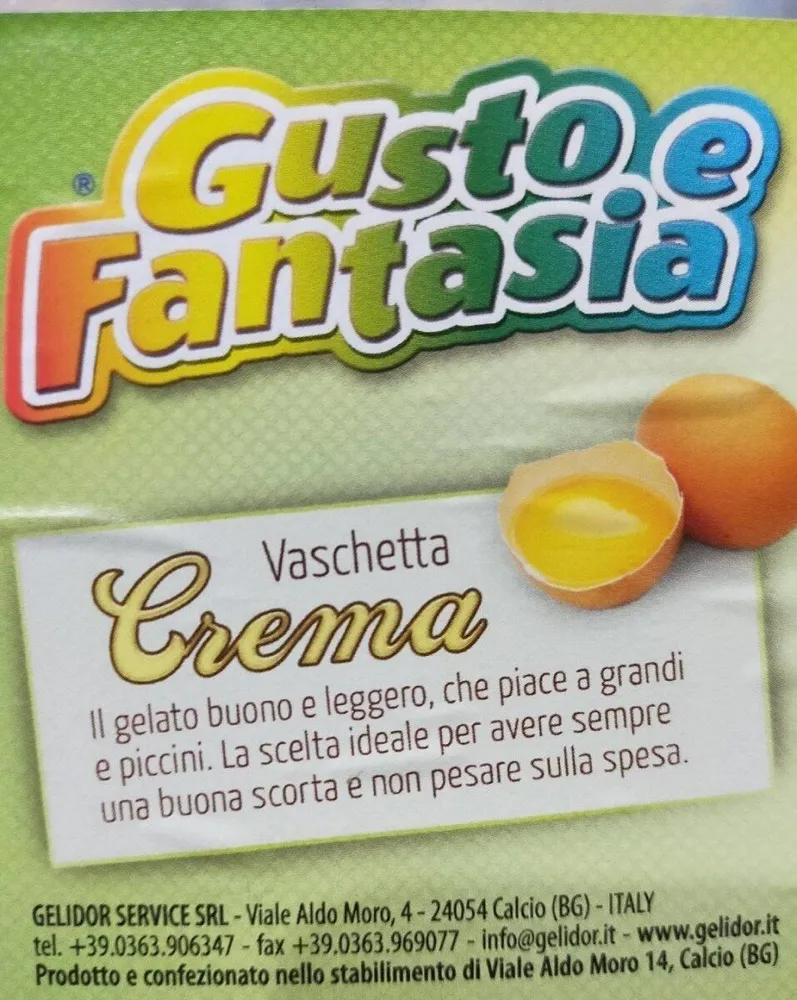 Vaschetta crema
