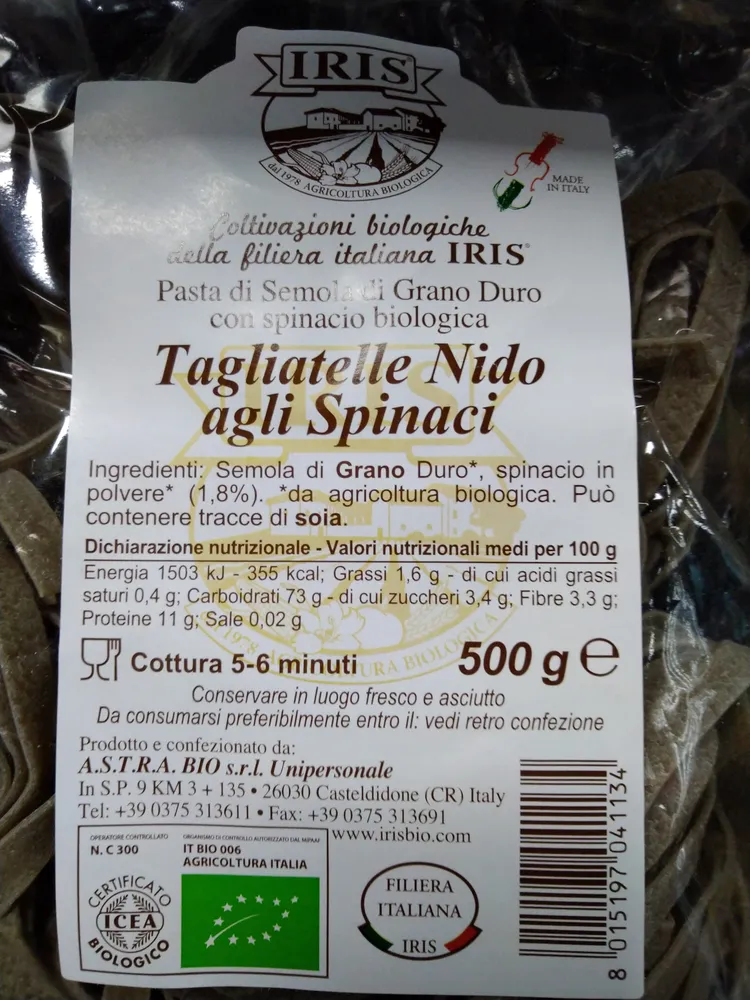 Tagliatelles épinards