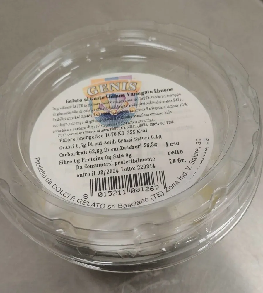 Gelato variegato al limone