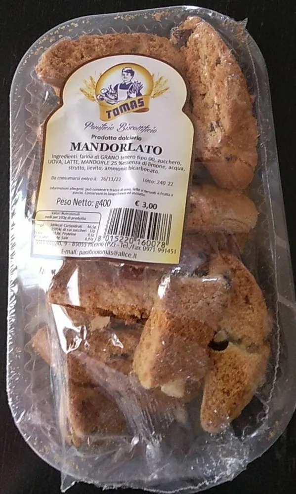 Prodotto dolciario mandorlato