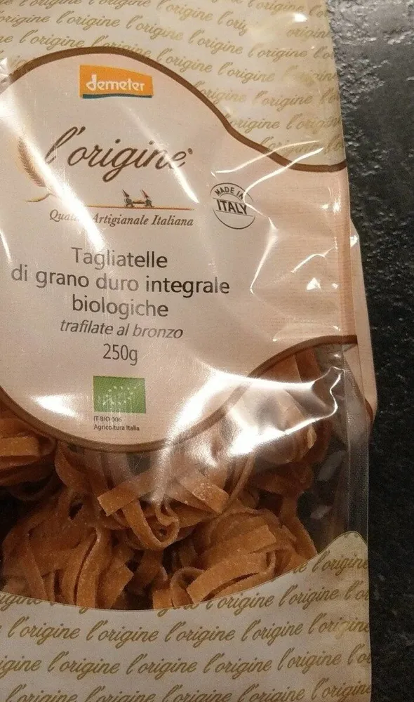 Tagliatelle di grano duro integrale biologiche