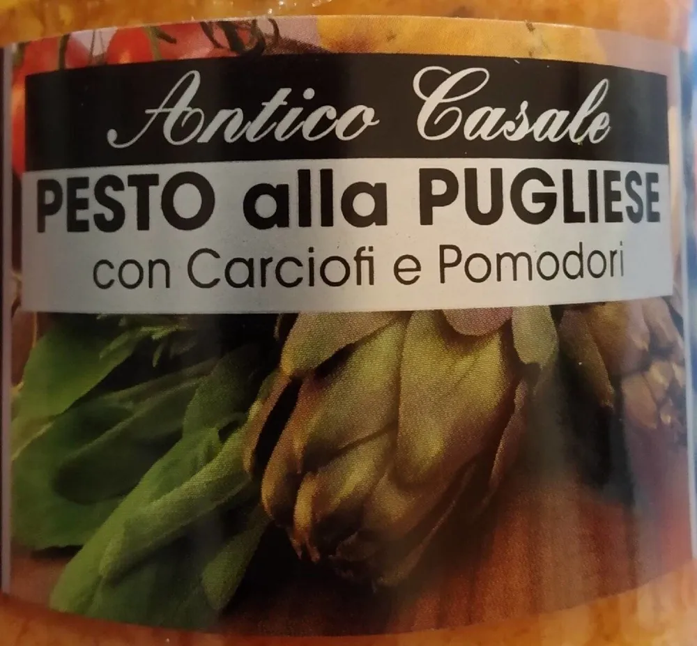 Pesto alla pugliese con carciofi e pomodori
