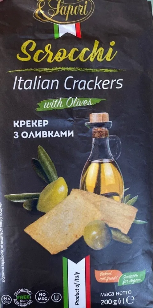 Italian crackers with olive