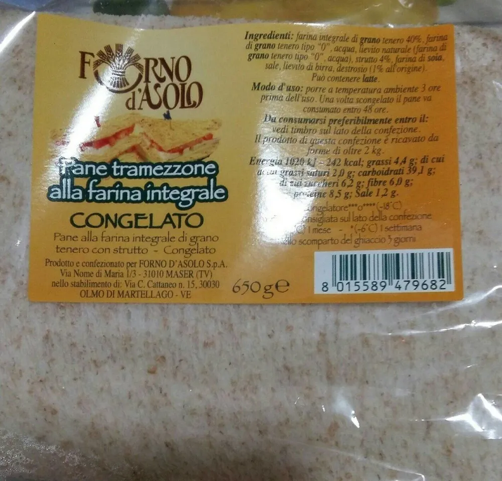 Pane tramezzone integrale