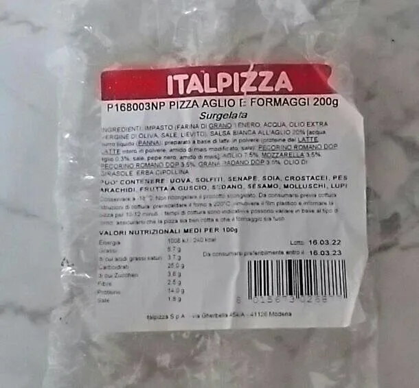 Pizza aglio e formaggi