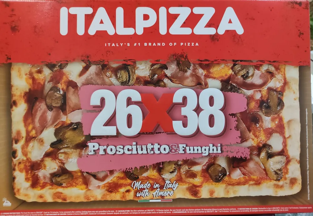 Pizza 26x38 jambon & champignons