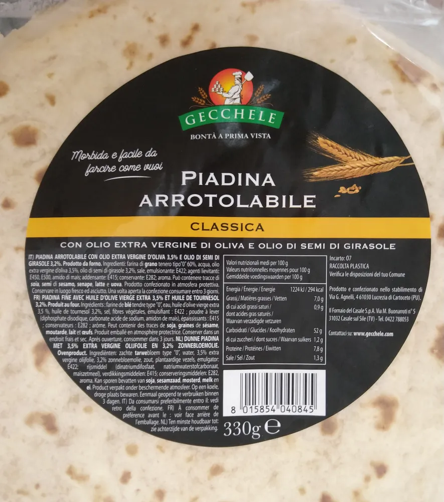 Piadina arrotolabile