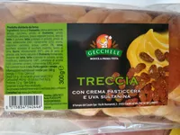 Treccia con crema pasticcera e uva sultanina