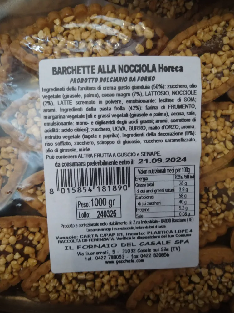 Barchette alla nocciola