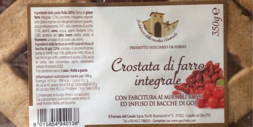 Crostata di farro integrale