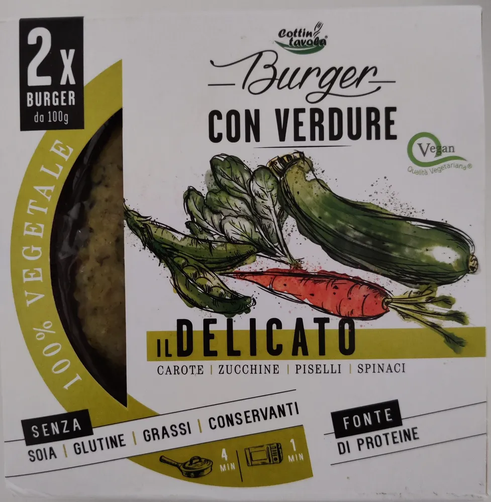 Il delicato burger con verdure