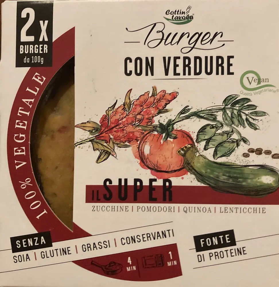 Il super burger con verdure