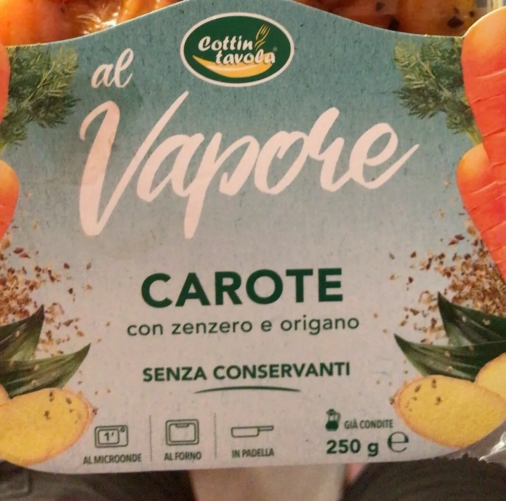 Al vapore carote con zenzero e origano