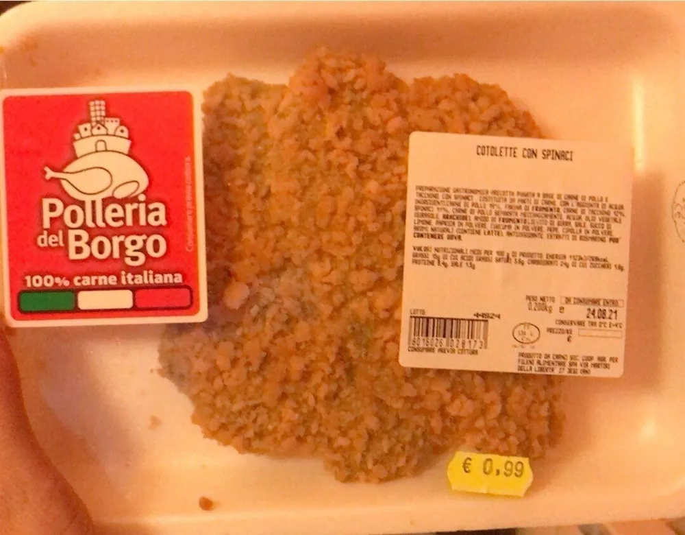 Cotolette con spinaci