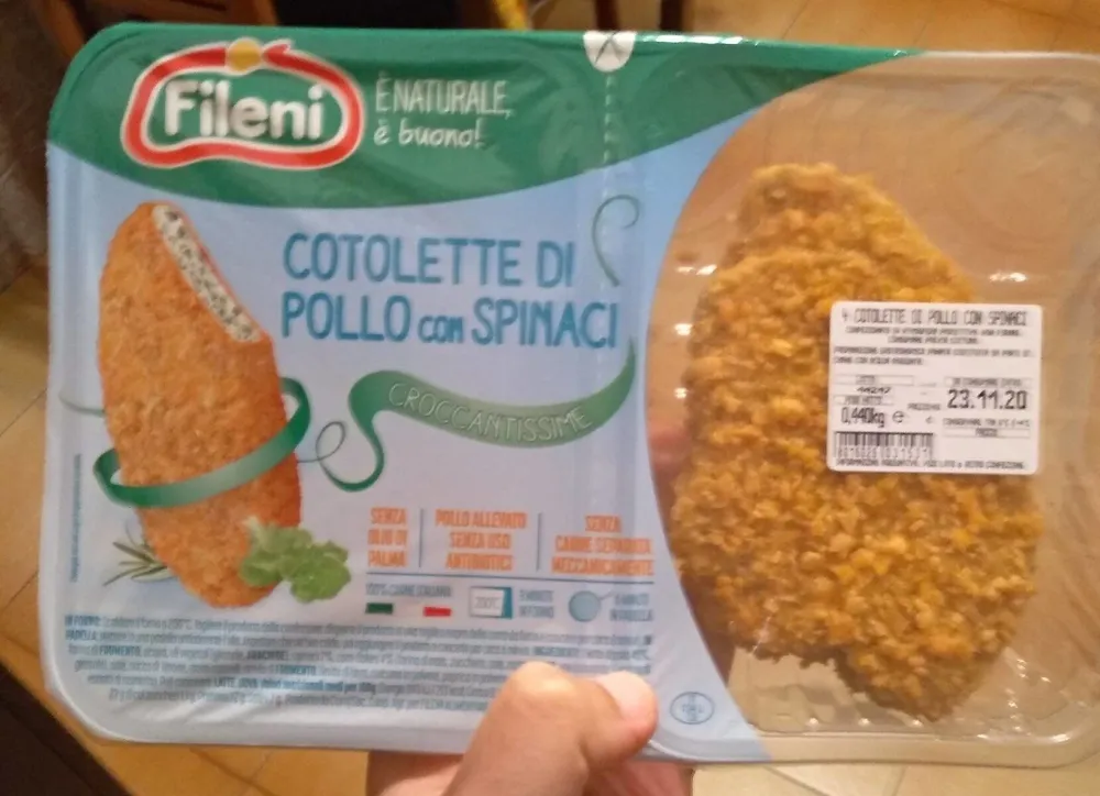 Cotolette di pollo con spinaci