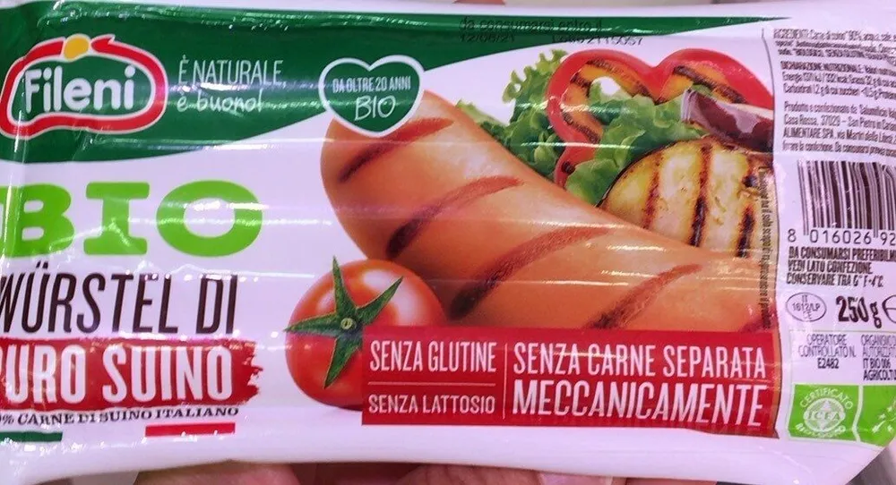 Bio würstel di puro suino
