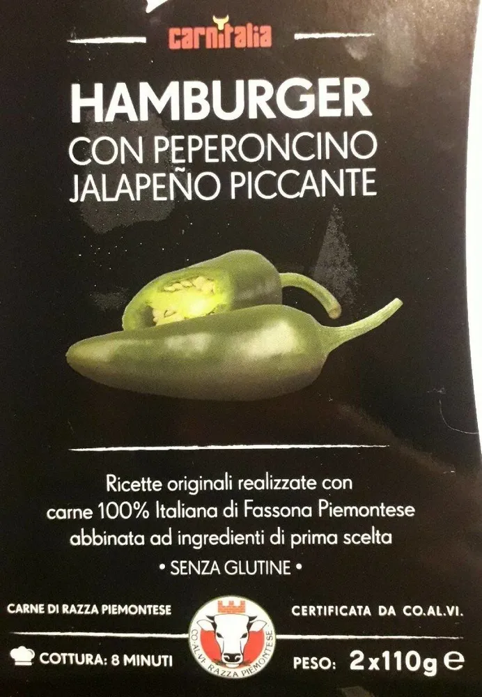 Hamburger con peperoncino jalapeno piccante