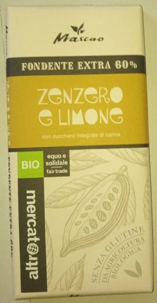 Fondente extra 60% Zenzero e limone