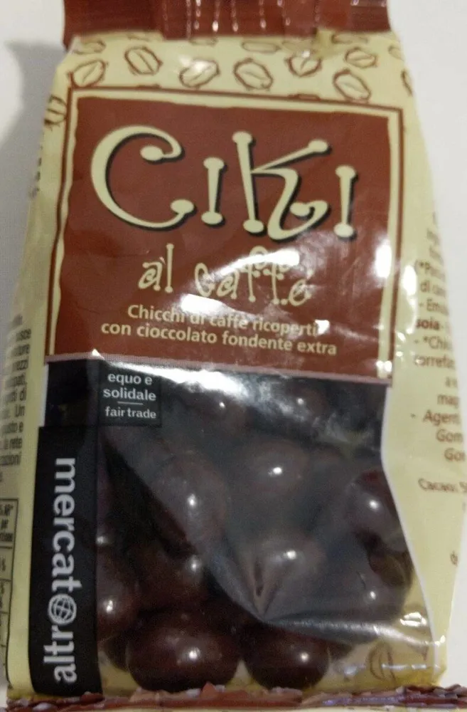 Chicchi di caffè ricoperti con cioccolato fondente extra